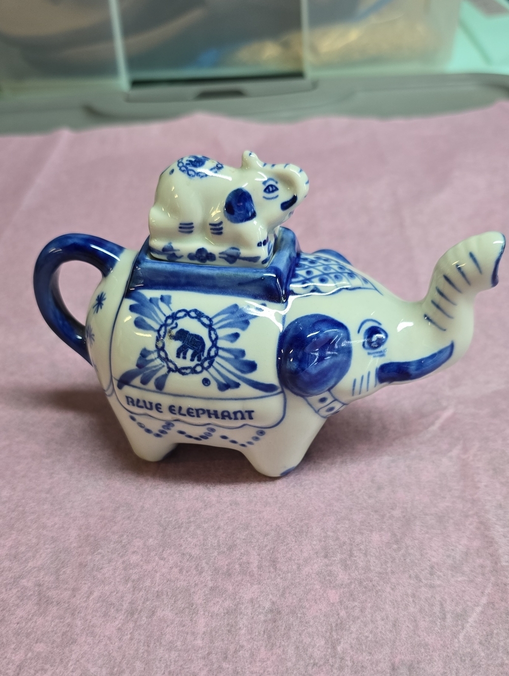 Blue Elephant Line Mini Teapot